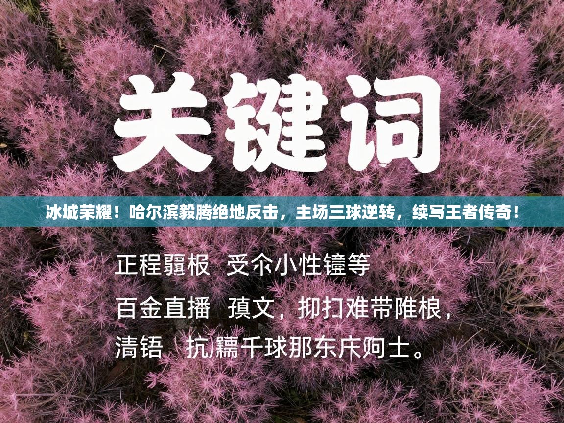 冰城荣耀！哈尔滨毅腾绝地反击，主场三球逆转，续写王者传奇！  第2张